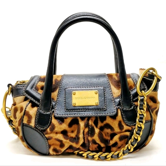 Dolce & Gabbana Brown and Black Hand Bag Calf Leather - Picture 2 of 15